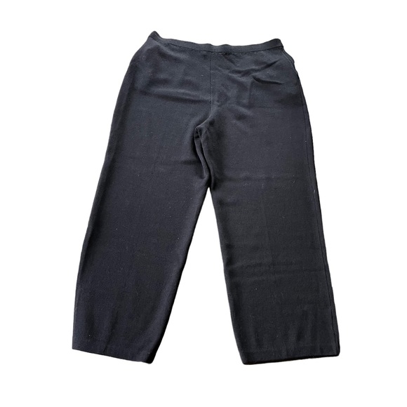 St. John Sport Black Knit Pants Pleats Pockets size 16 - Picture 2 of 6